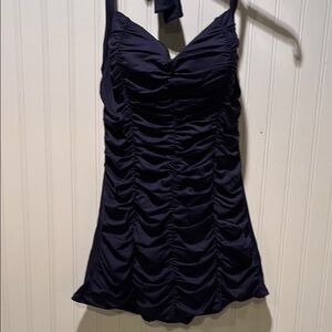 DKNY Underwire Shirred Swim Dress Size 14